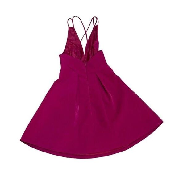 TOPSHOP magenta pink strappy fit and flare formal dress SIZE 2 - Picture 4 of 9